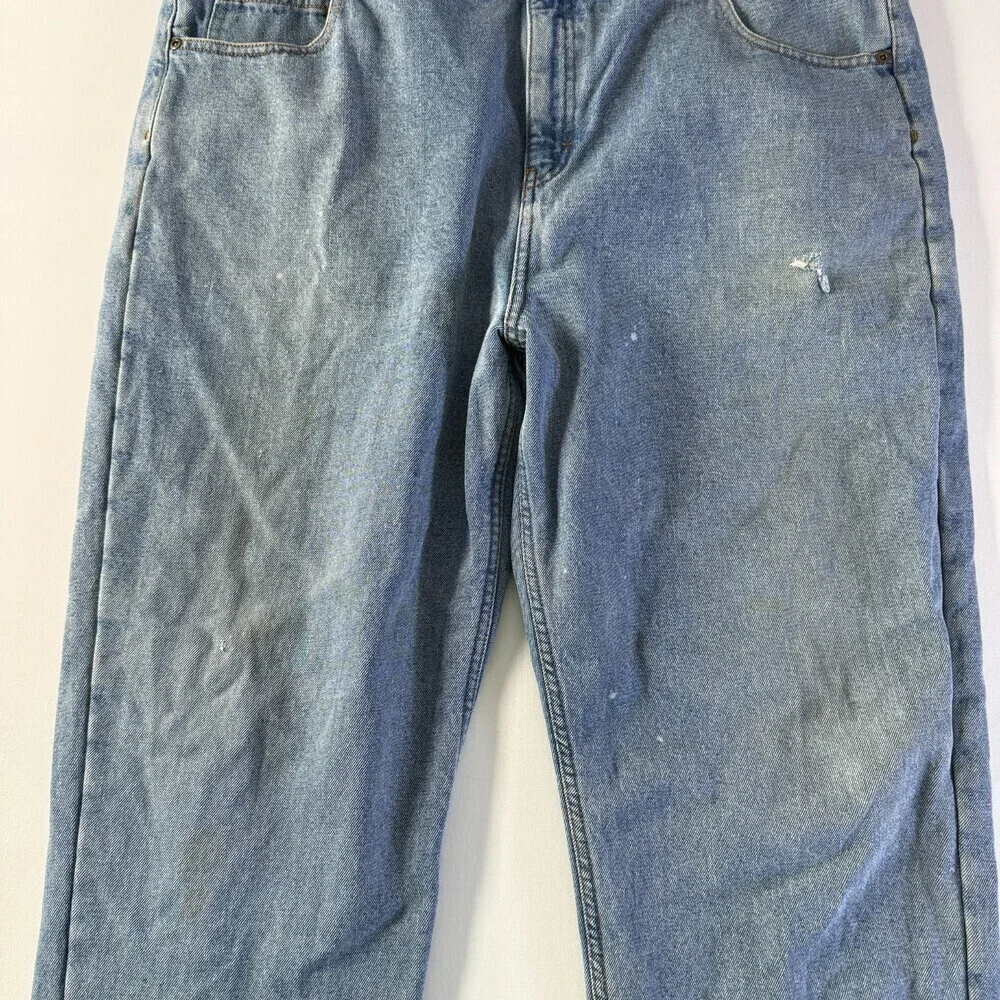 RedHead Fleece Lined Insulated Work Jeans Men's 42x30 Lightwash, Elastic Ankles